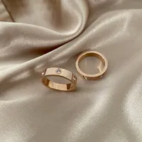 titanio acciaio argento amore anello uomini donne 4mm 5mm 6mm designer classico design oro rosa anelli amanti coppia regalo di nozze moda
