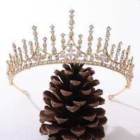 Forseven Handgemaakte Goud / Zilver Kleur Glanzende Crystal Tiaras Crowns Hoofdbanden Bruid Noiva Bruiloft Haar Sieraden Accessoires H0827