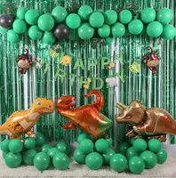 Dinosaur Park Födelsedagsfest dekoration för barn 148 produkter som gruppgrön är den huvudsakliga färgen Gratis ballongpump Lysande Tatueringsklisterkedja Bälte