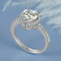 Küme Yüzükler 18 K Whiet Renk Moissanit Kadın Yüzük 925 Gümüş Özel Satış kadın 2CT D Couleur VVS1 Diamant Nişan