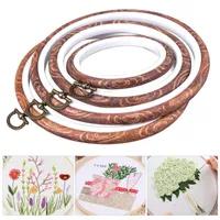 Sewing Notions & Tools 1Pc Plastic Embroidery Hoop Rings Round Wooden Color Hoops Frame Tool For DIY Cross Stitch Needle Craft