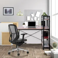 Mobilier commercial, bureau d'ordinateur 47 pouces avec étagères de rangement Table d'étude pour la maison de bureau à domicile, style simple moderne