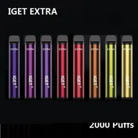 Original Iget Extra Disposable E Cigarette 2000 Puffs Pod Device Vape Pen Stick Igetvape Vapor Barsa14