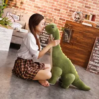 50~120cm Cuddly Dinosaur Tanystropheus Stuffed Toy Plush Dino Blue/Wine Red/Green/Pink Girls Boys Xmas Plushie Gift 220217