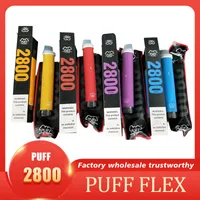 Puff flex 2800 puffs e cigarro descartável vape pod 13 cores 18650 1100mAh bateria pré-preenchida 6,5ml tanque pk alair plus buffxxl max lux gunnpod geek elf bargxxl