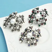 Pins, Brooches Wuli&baby Pearl Flower Women 3-color Party Office Brooch Pins Gifts