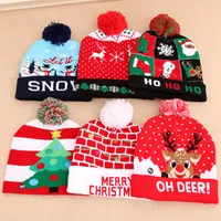 Noel Örgü Şapka LED Noel Ağacı Kar Tanesi Gingerbread Adam Yün Aydınlık Kap Beanie Kış Hediye Yetişkin Çocuklar için Unisex WLL1103