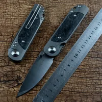 TWOSUN Folding Pocket Gift Knife D2 Stainless Steel Blade Outdoor Hunting Utility Gears TC4 Titanium CF Handle EDC Tool TS216