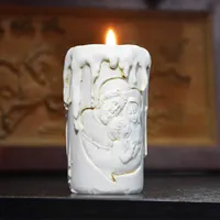المسيح العائلة المقدسة شمعدان الشموع الكاثوليكية في شكل شمعة - شمعدان على شكل شمعدان صغير الحرف يسوع تمثال SH190924
