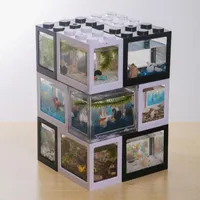 Akwaria Kreatywne wielokolorowe elementy konstrukcyjne ekologiczne mini akwarium akwarium małe gady owady pudełko pudełko pudełko