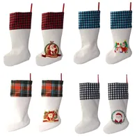 Süblimasyon Buffalo Ekose Noel Çorap 4 Renkler Boş Cadılar Bayramı Şeker Çorap Santa Hediye Çantası Xmas Ağacı Oranment 922 B3