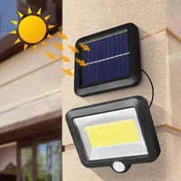 Lámparas solares COB LED LIGHT LIGHT PIR MOVIMIENTO SENSOR DE MOVIMIENTO FLUYEPLIZA A prueba de agua Lámpara de jardín al aire libre para la decoración calle calle