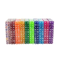 100PCS/Lot Dice Game10 Colors Acrylic 6 Sided Transparent For Club/Party/Family Games 12mm