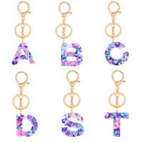 26 English Letters Keychain Hot Selling Acrylic Letter Fashion Resin Initial Alphabet Charm Keychains