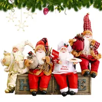 ديكورات عيد الميلاد الإبداعية جالسة سانتا كلوز دمية هدية الطفل الهدايا الجدول الزخارف الزخارف الحلي للحفلات المنزل عيد الميلاد 2022