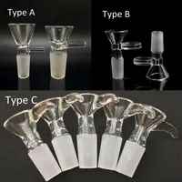 3 tipi da 14 mm pezzi di vetro maschi di vetro a imbuto giaccone ad imbuto accessori per fumo per fumare manganne bong tampone colpi di piattaforma