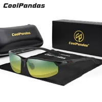 CoolPandas Männer Vintage Aluminium Polarisierte Sonnenbrille Tag Nachtsicht Klassische Marke Sonnenbrille Fahren Brillen für Männer / Frauen