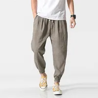 LEGIBLE Harem Pants Men Casual Pants Men Loose Trousers Male Chinese Traditional Harajuku Summer Clothe 211201