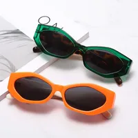 Sonnenbrille Ins Mode Polygon Leopard Katze Eye Frauen Retro Bunte ovale Eyewear Shades UV400 Männer Trending Sonnenbrille