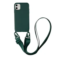 Cajas de teléfono de silicona para iPhone 12PRO 11 Pro 7 8 Plus x XR XS Max Ultra Funda con correa de cuello Cordón de collar de Crossbody