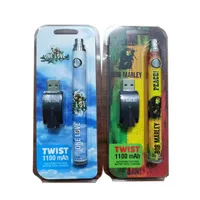 Impression colorée Twist Batterie 1100mAh Porte-stylet de Vape Tension réglable Piles de charge USB en stock