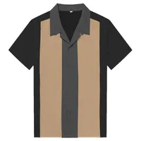 Men's Casual Shirts Charlie Harper Shirt Vertical Striped For Men 50s Rockabilly Button-Down Cotton Short Sleeve Vintage Dress