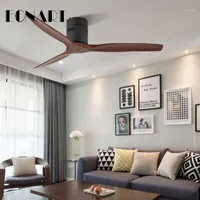 Elektrische ventilatoren 52 inch plafondventilator zonder lamp met afstandsbediening Modern indoor massief houten dak versieren voor thuis 110-240vac motor