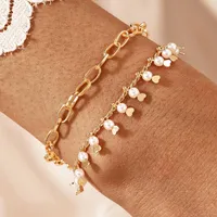 Braccialetti fascino perle romantiche bracciale set per donne bohémian love tassel oro in lega in lega di gioielleria di gioielleria 177