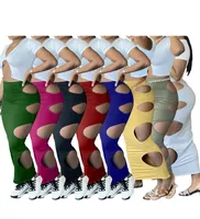 Летние женщин юбка 2021 новое сексуальное платье высокое талию женское дыра платье мода один кусок юбки топ продажа плюс размер S-3XL 8042
