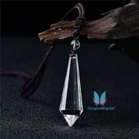 Bianco Cancella reiki al quarzo Pendulum Gemstone Charm Pendant Moda Modo Crystal