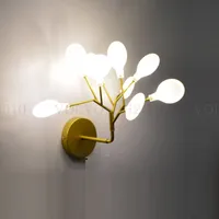 현대 반딧불 유리 / 아크릴 LED 벽 조명 세련된 트리 분기 벽 램프 장식 반딧불 스커스 조명 침실 거실