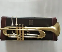 Bach Kalite LT197GS-77 Trompet BB Deri Kılıflı Düz ​​Pirinç Profesyonel Müzik Aletleri
