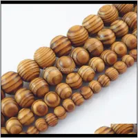 Wood Natural Woodgrain Round Loose Spacer Bead Jewelry Fit Diy Bracelet 68101214 16Mm Vl8Wl D89Nj