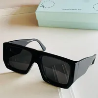 OW40018U için Tasarımcı Güneş Gözlüğü OW40018U Resmi Son Trend Moda Tüm Maç Stil Tough Kare Takım Süper Kalın Sac Beyaz Güneş Gözlükleri 55-19-145