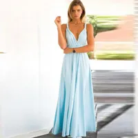 Women Boho Long Dress Summer Formal Multi Way Wrap Convertible Infinity Maxi Navy Blue Hollow Out Party Bandage Vestidos Casual Dresses