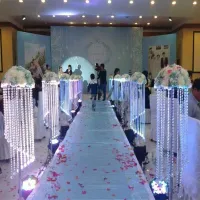 Centre de centre de mariage de mariage en cristal acrylique Centre-poste de 110cm de la route de la fête de mariage de mariage
