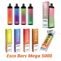 ESCO Bars Mega Engångs-E-cigaretter 600mAh Uppladdningsbart batteri Förfylld 14 ml Kapacitet 5000 Puffar Mesh Coil Vape Pen Enhet
