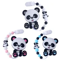 Baby Chain Chain Silicone Molar Beads Silicone Panda Teether Chapifier Juguete Cadena de gel de dientes