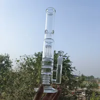 2021 16 Inch 40 CM Glass Water Pipes straight with 18mm Bowl Downstem Thick Heady Beaker Percolator Bong Recycler Dab Rigs for Smoking Local Warehouse