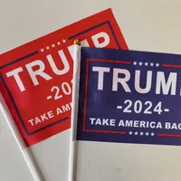 Donald Trump 2024 Bandiere 14 * 21 cm Prendere la bandiera del retro dell'America con flagpole decorazione elezione banner