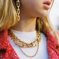 Rongho vintage metalen bamboe oorbellen voor vrouwen gotische sieraden goud link ketting oorbel hanger femme koper merk Brincos 2019
