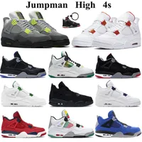 SE Neon Jumpman Sbeakers High 4s basketball shoes metallic red orange green Mens sport shoes black cat 2021 cement what the winter