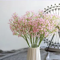 Fleurs décoratives guidons décor fleurs artificiels10 bâtonnets plastique gypsophila blanche accessoires de mariée blanche vase de mariage de mariage pour