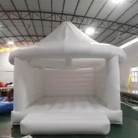 Jätte 5x4m vitt tält uppblåsbart bröllopshoppning bouncy hus slott party prinsessor bröllop studsande trampolin till försäljning skicka av fartyg 60 dagar