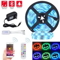 LED Strip Lights RGB Strips 32.8ft Tape Light 300 LEDs SMD5050 Waterproof Music Sync Color Changing Bluetooth Controller 24Key Remote Co