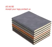 Jakość A5 / A6 / B5 Kolorowe Notebooki Zagęszczone Business Notatniki Dostosowane Ręczne Ledger Student Papiernicze Pisanie Notebook PU Skórzane Page Dywizwy Drukowane logo