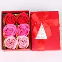 Artificial Fake Flower Gift Box Rose Scented Bath Soap Flowers Set Valentines Thanksgiving Mother Day Gift Wedding Christmas Party 5526 Q2