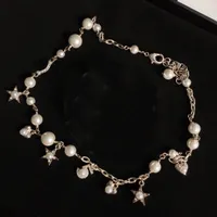 Moda mujer collar tendencia collar perla collar estrella corazón collares largos juego de joyería para el suministro de regalos