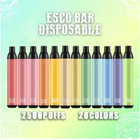 ESCO BARS Disposable E Cigarettes Device Kit 2500 Puffs 1000mAh Battery 6ml Prefilled Mesh Coil Cartridge Pod Vape Pen BANG XXL float
