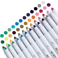 21/25 kleuren permanente acrylmarkering verf pennen voor stof canvas, metaal, keramiek, glas kunst rock schilderen, kaart maken, hout 211104